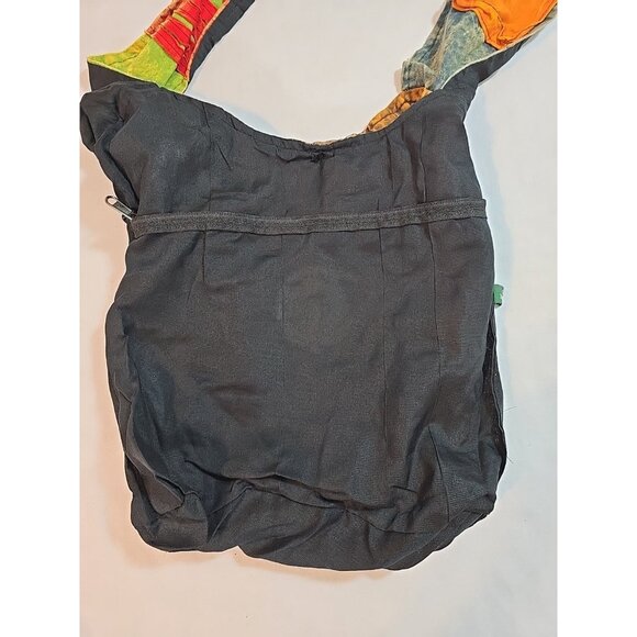 Kathmandu Imports Nepal large shoulder bag hippie boho festival Peace & Flowers - Picture 13 of 13